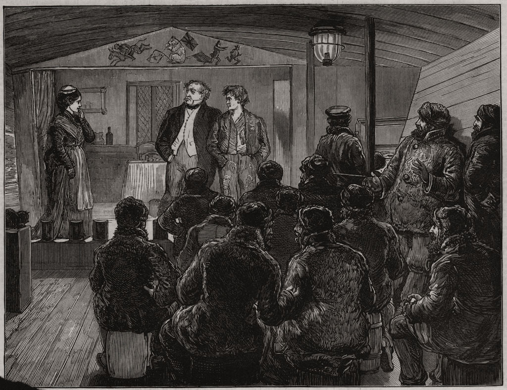 The North Pole Expedition. Theatricals on board the Alert. Arctic 1876 print